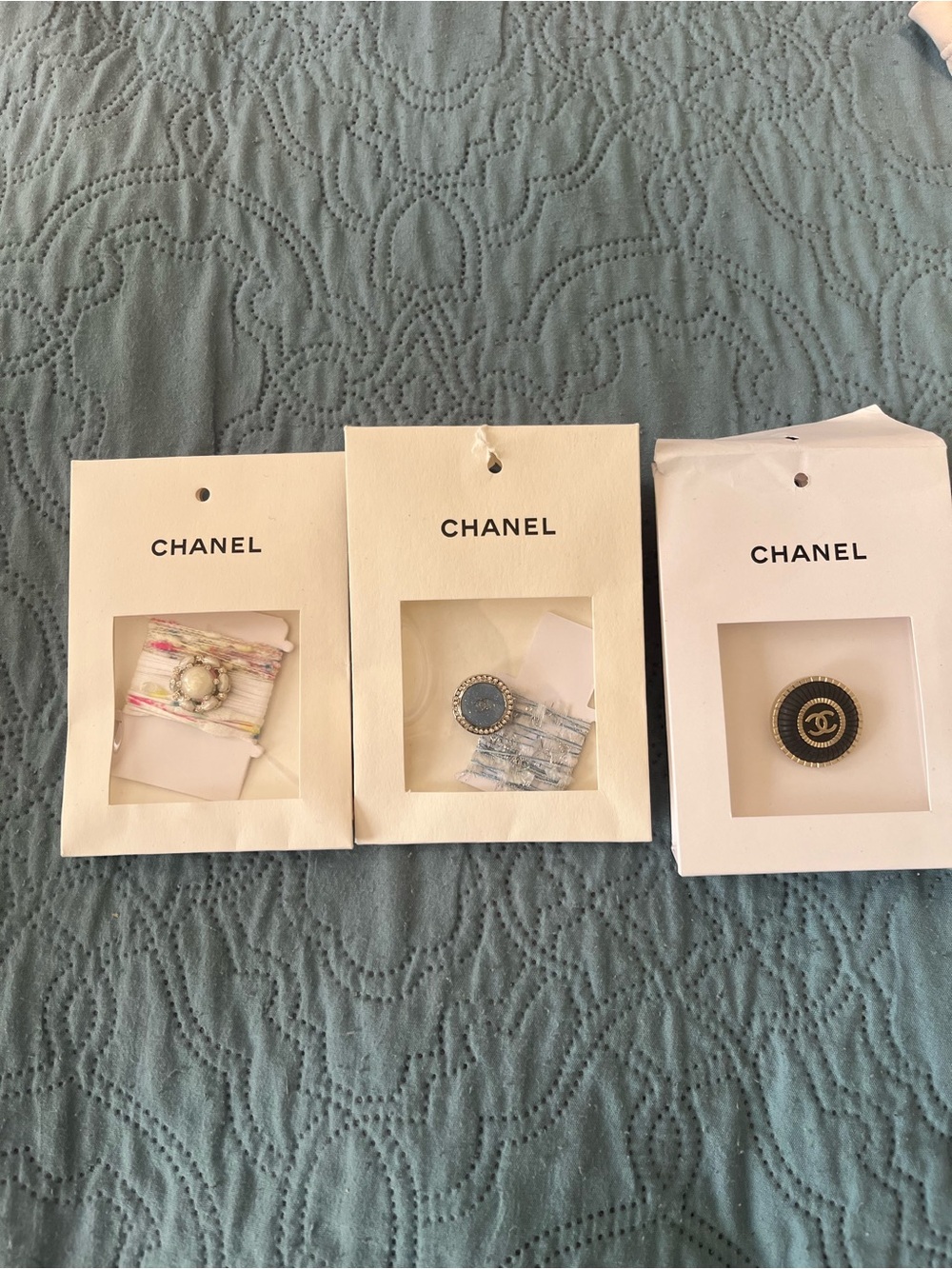 Chanel Button/Broach Trio - Multicolor, Blue, Black - Picture 5 of 5